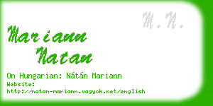 mariann natan business card