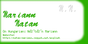 mariann natan business card